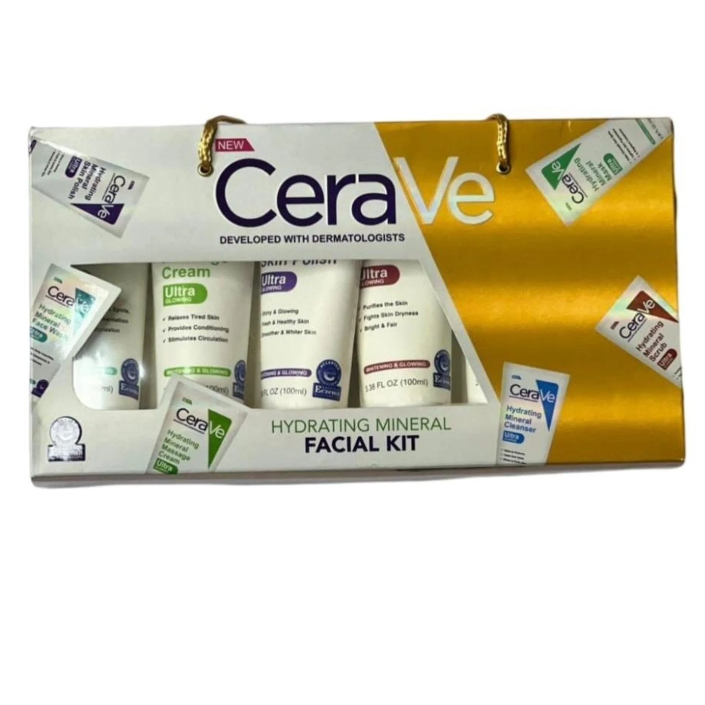 CeraVe 6 In 1 Hydrating Mineral Facial Kit For Deep Cleansing, Brightening And Glowing Skin