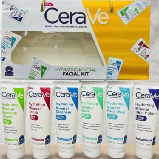 CeraVe 6 In 1 Hydrating Mineral Facial Kit For Deep Cleansing, Brightening And Glowing Skin